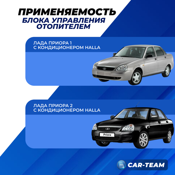 Ручки управления отопителем на Лада Приора под кондиционер Halla с белой LED подсветкой