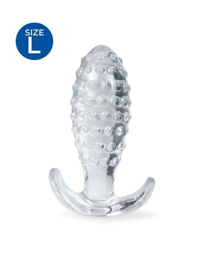 Прозрачная анальная пробка с шишечками - 10 см. (Цвет: прозрачный)