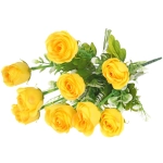 Искусственные цветы «Розовый букет» 42см 10 цветков желтые