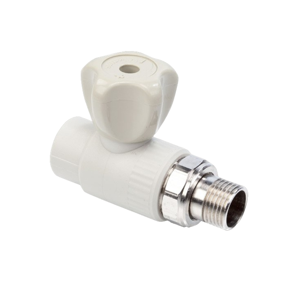 Кран шаровый ПП 25 х 3/4 радиаторный прямой белый по низкой цене