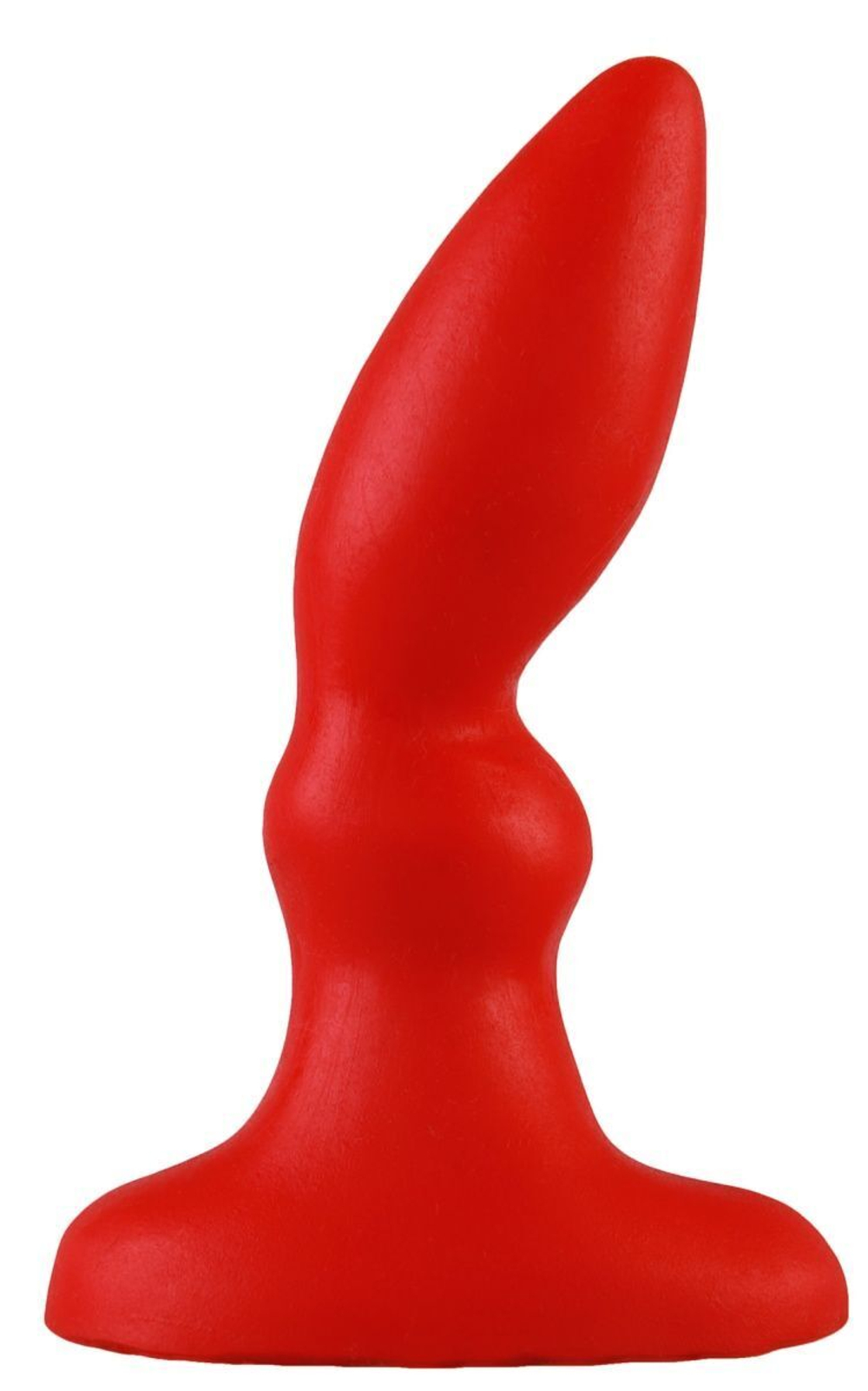 Красная изогнутая анальная пробка - 10 см