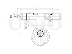 Амортизатор газовый передней подвески правый UNIO SAB-10358