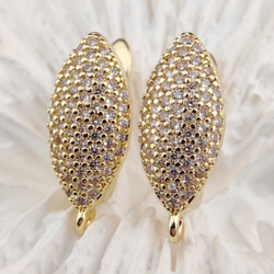 Швензы с фианитами 19,5х12x7,5 мм