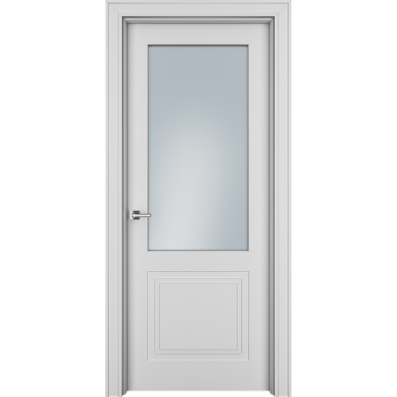 Дверь эмаль Паспарту-2 белая остеклённая