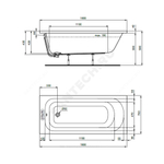 Ванна акриловая SIMPLICITY 160х70см без ножек Ideal Standard W004301
