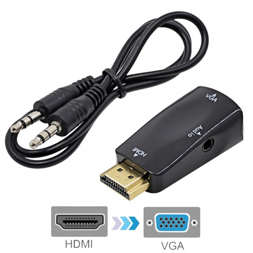 Конвертер цифровой штекер HDMI (M) -- гнездо VGA (F) + аудио разъем 3,5джек