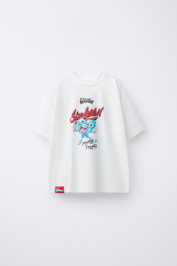 ZARA ФУТБОЛКА С ПРИНТОМ SIX SEVEN SKIFIDOL ITALIAN BRAINROT™, БЕЛЫЙ