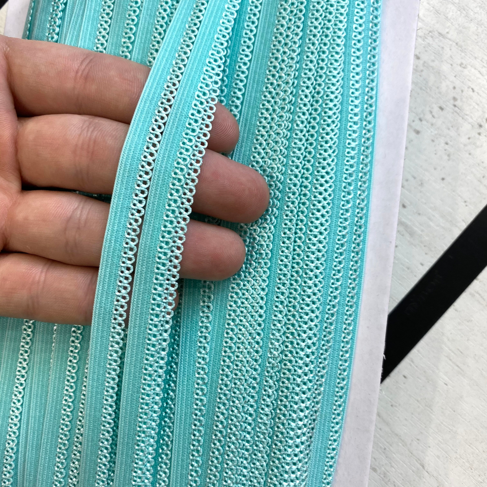 Резинка отделочная ажурная ментол 10 мм