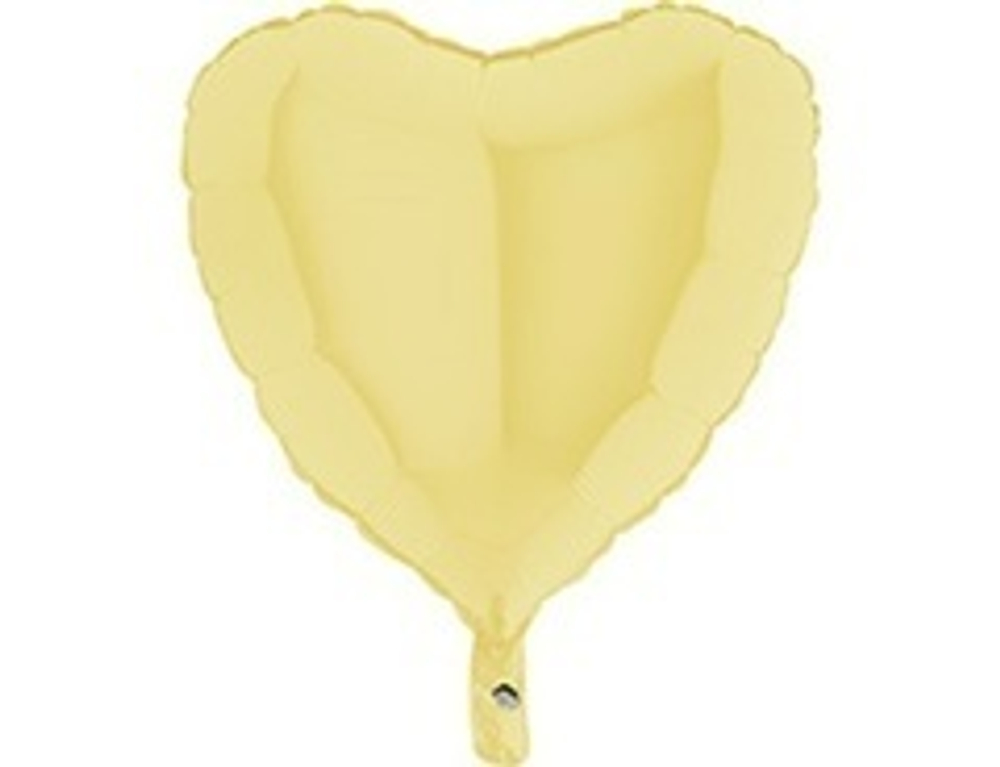 Г 18" Сердце, Матовый, Yellow (Желтый), 1 шт.