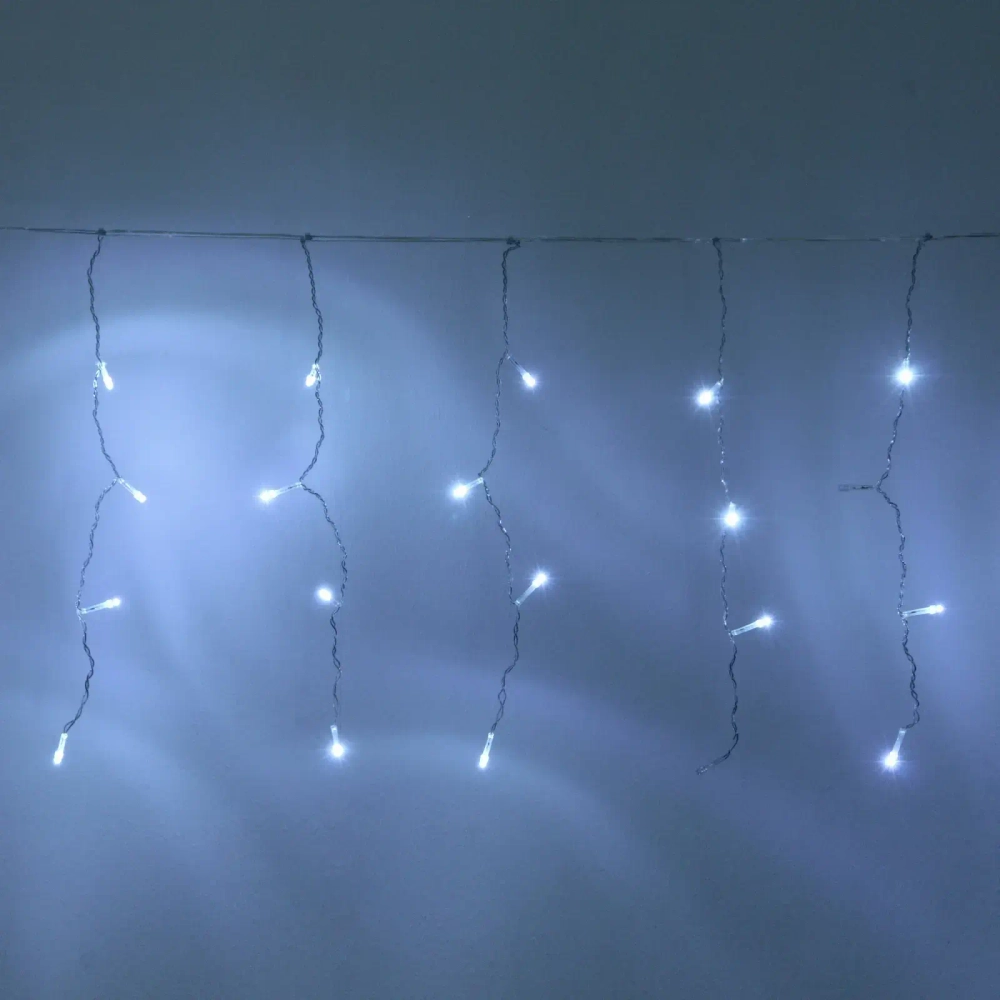 Гирлянда для дома БАХРОМА «Мерцание» ш1,5м* в40 см 48 ламп LED, прозрачн. провод, авторежим, IP-20, Белый (белое мерцание)