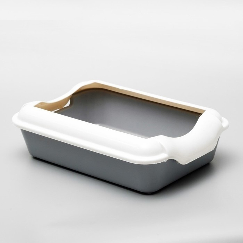 Туалет с бортом, 40 × 27 × 11 см, серый