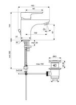 CERAPLAN III Смеситель для умывальника с металлическим донным клапаном Grande B0704AA