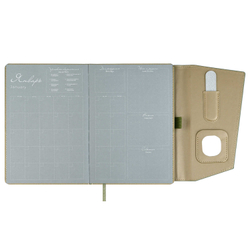 Ежедневник недатированный ESCALADA, А5, 120 л., арт. 70606/ 15 СПИЛОК МЕТАЛЛИК ЗЕЛЁНЫЙ (кожзам: 146x211 мм, твёрдый переплёт, запаянный край, материал обложки: искусственная кожа "Спилок металлик"; способ крепления блока: ниткошвейный; вн. блок: 120