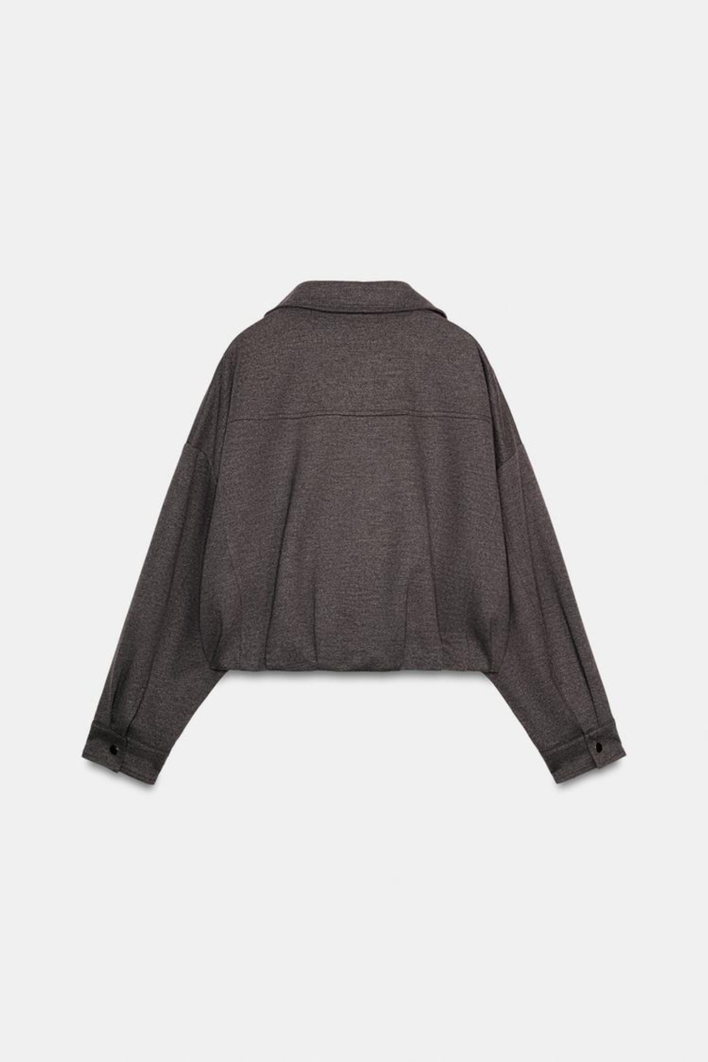 ZARA БОМБЕР С ВОРОТНИКОМ-СТОЙКОЙ, КОРИЧНЕВЫЙ МЕЛАНЖ