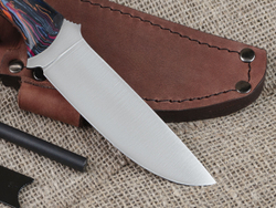 Нож для бушкрафта "Форест", сталь VG-10/Elmax, рукоять микарта (фиолетовая)