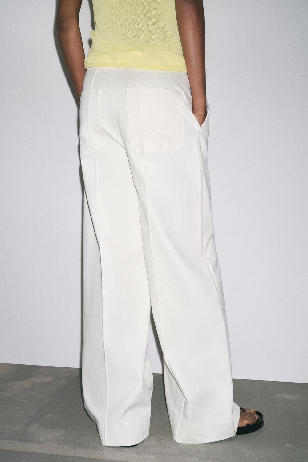 Джинсы wide leg с высокой посадкой — zw collection