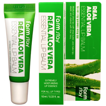 Бальзам для губ суперувлажняющий с алоэ вера FarmStay Real essential lip balm, 10 мл