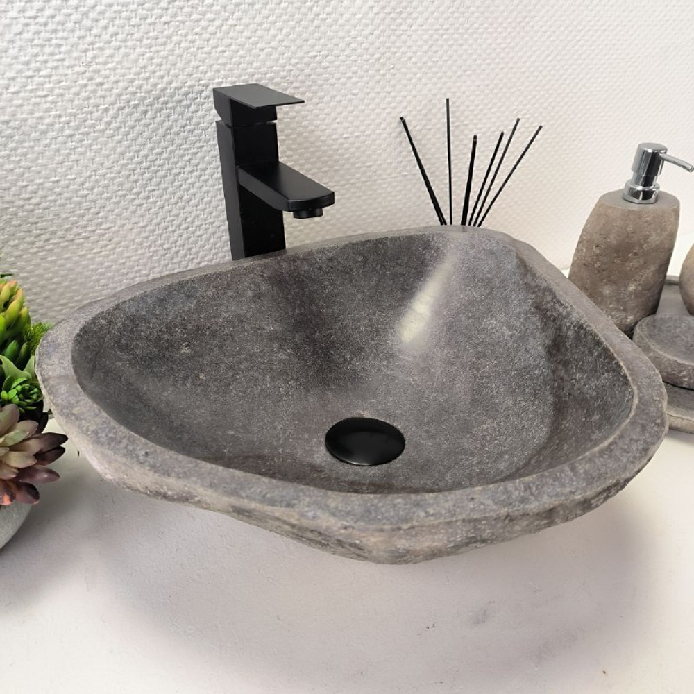 Раковина из речного камня RS-63619 (45*39*15) 0122