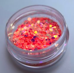 1744 Шестигранники микс "Крылья феи" 2 г флуоресцентные