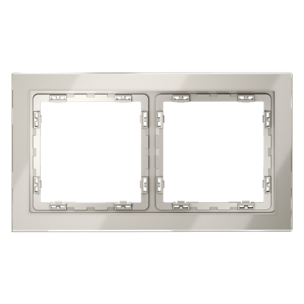 Рамка стеклянная VOLTUM S70 на 2 поста, (кашемир, стекло)