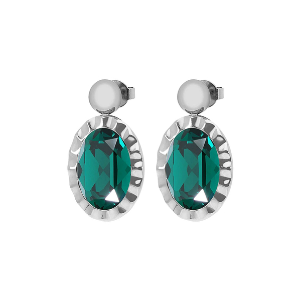 Серьги Qudo TIVOLA UNICA big (S/P) Emerald 2,65 cm 332048