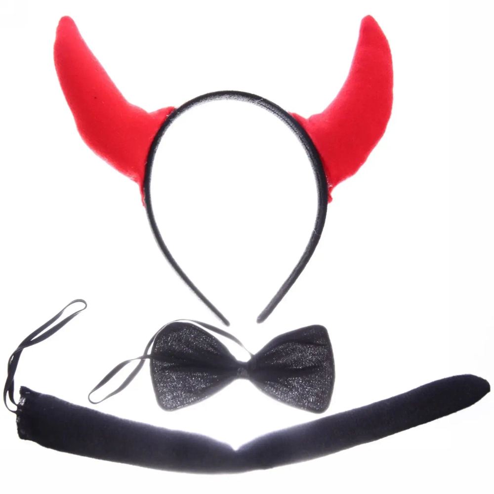 Карнавальный набор «Чертик Красные рожки» (ободок, хвостик, бабочка)