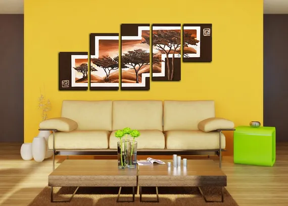 Модульная картина "Деревья в горах"