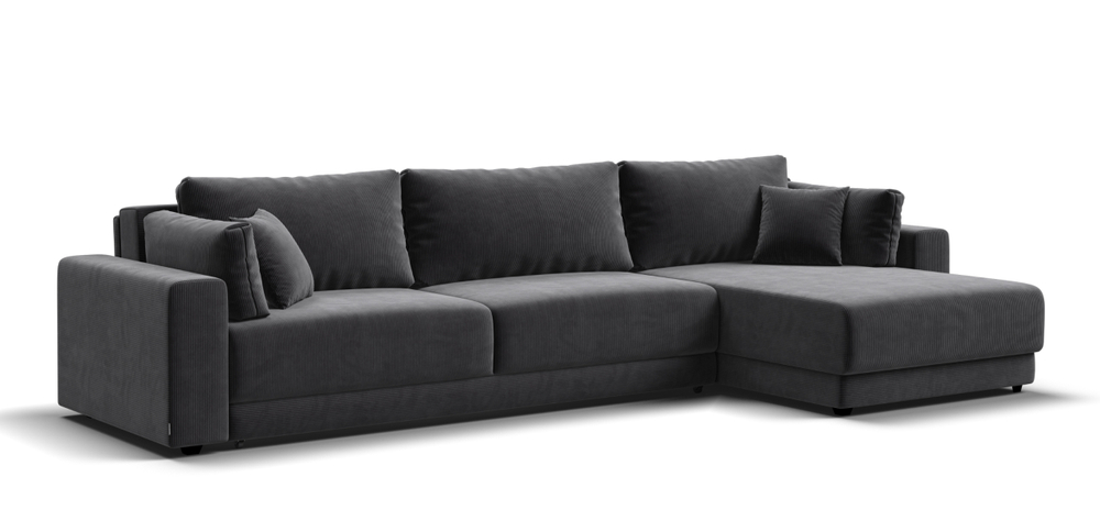 Угловой диван Босс Прайм Макс Вельвет Корд графит