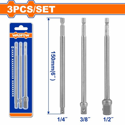 Адаптер для торцевых головок 3 шт, 150 мм WADFOW WSV4K03