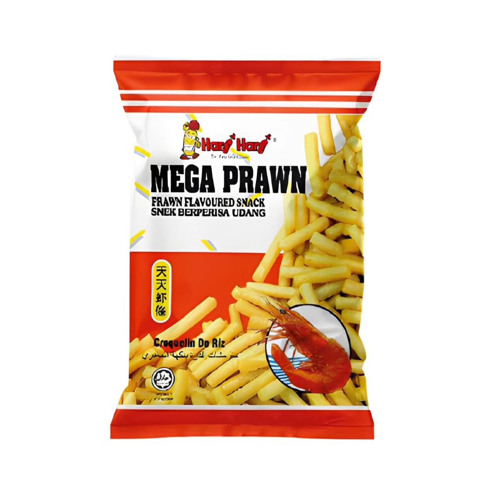 HARI HARI Кукурузные палочки Mega Prawn со вкусом креветки, 60 гр.