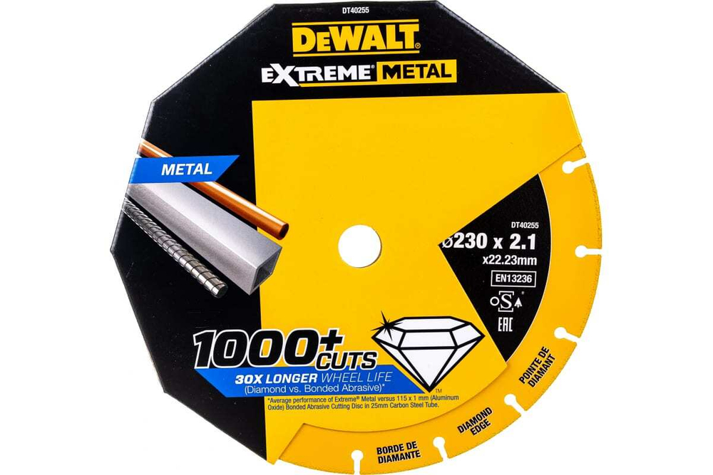 Алмазный диск отрезной по металлу 230x22.2 мм DEWALT DT40255
