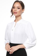 Блузка белая с воротником-стойка DStrend (Акция)