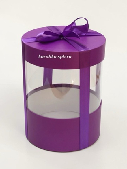 Плотная коробка-аквариум для торта с прозрачными стенками Цвет :Фиолетовый.