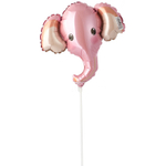 Шар Фольгированный Голова Слона розовая (Розовый)