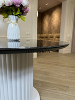 Круглый стол "Орион", черный мрамор