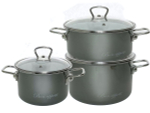 Набор кастрюль "Bon appetit" №13 мокрый асфальт