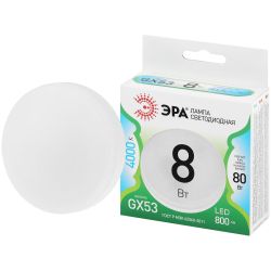 Лампа светодиодная ЭРА GREEN LINE LED GX-8W-840-GX53 GL 8Вт таблетка яркий белый свет GX53 | Лампы cветодиодные Плоские (GX)