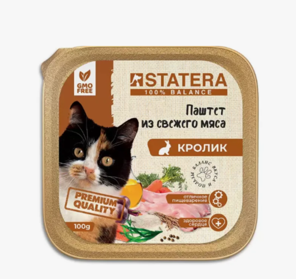 Statera Консервы для кошек Кроликом, паштет, 100гр (М)
