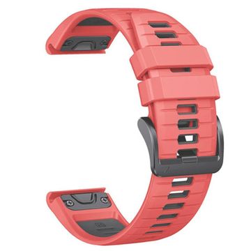 Ремешок силиконовый QuickFit 22 мм. для Garmin Fenix 7 PRO/7/6/5/5 plus, Quatix 5, MARQ, Forerunner 935 / 945, instinct, instinct 2 быстросъемный ( стиль Fenix 7 Pro ), красный/черный