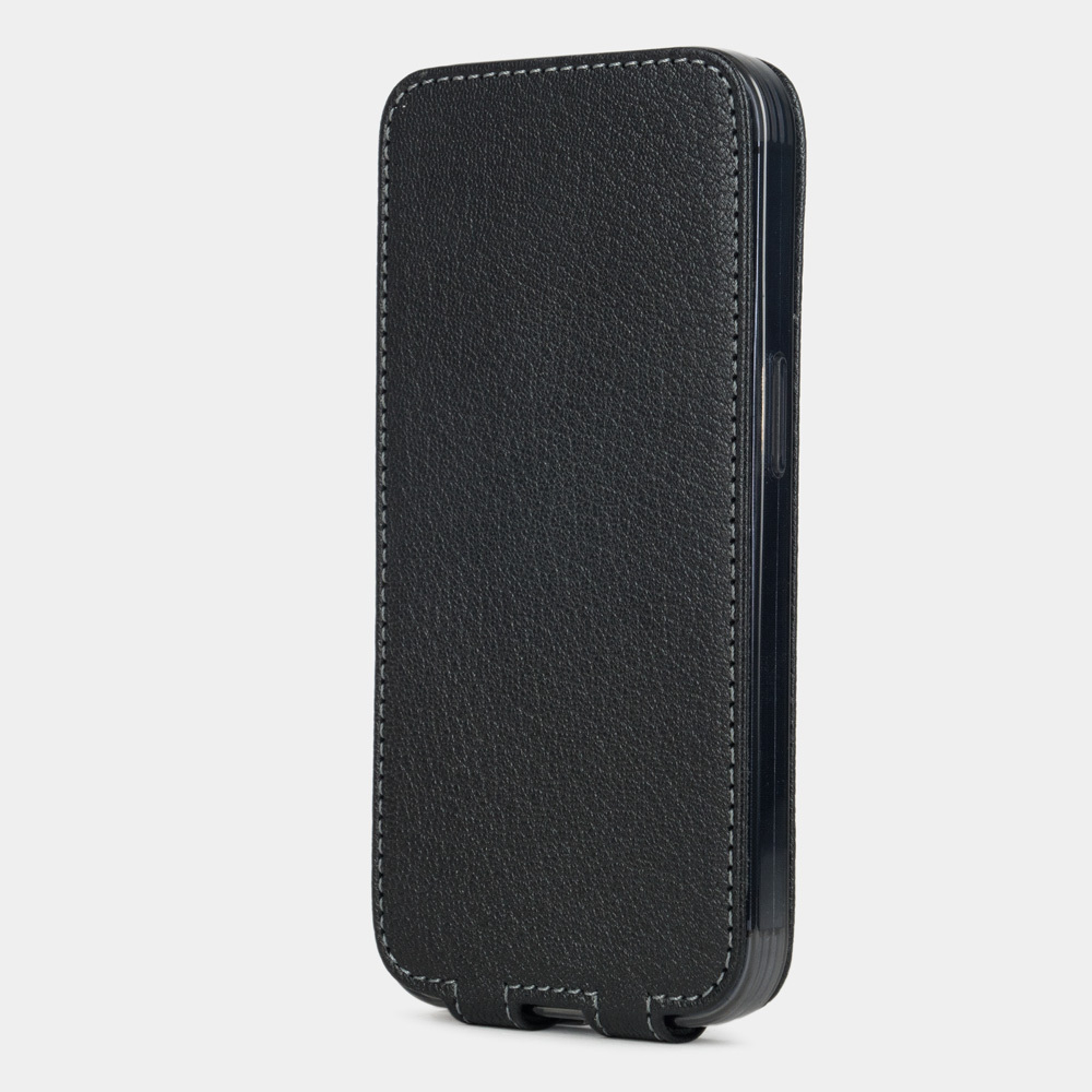 Чехол для iPhone 15 Pro из кожи козы, черного цвета