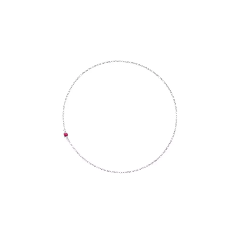 Вечный браслет ВЛВ Навсегда – Белое золото, Рубиновый квадрат