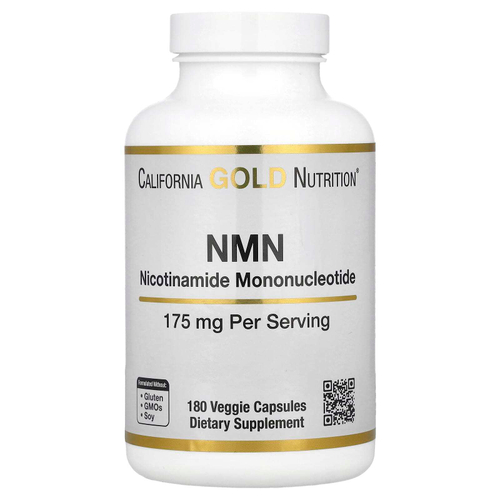 California Gold Nutrition, NMN, 175 мг, 180 растительных капсул