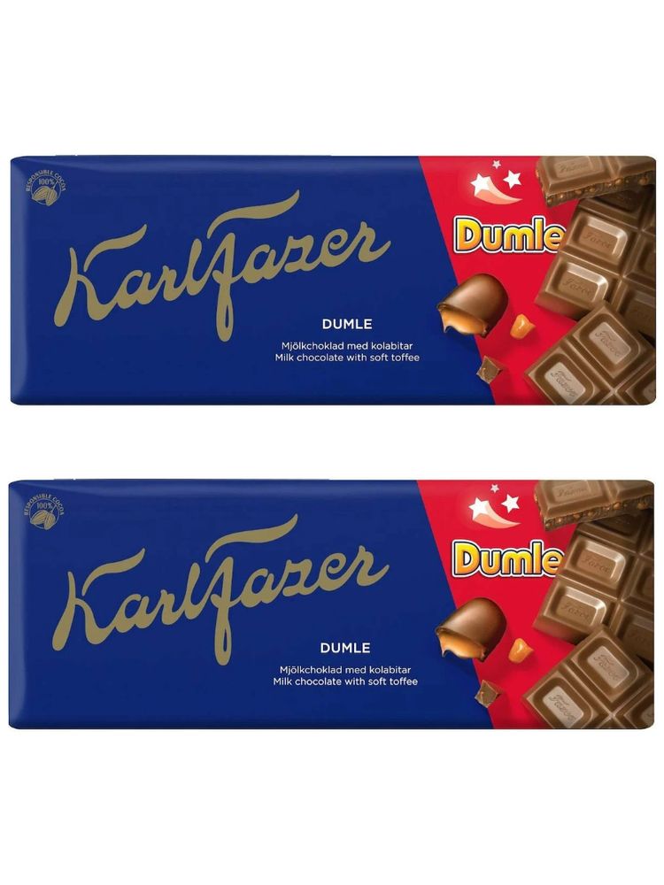 Шоколад молочный Fazer Dumle с мягкой карамелью 180 г x 2 шт