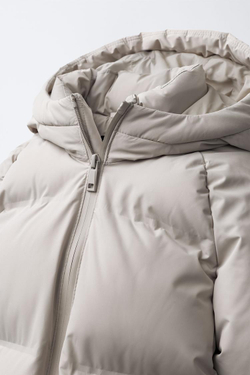 ZARA КУРТКА С НАШИВКОЙ WATER REPELLENT, ЦВЕТ ЛЬДА
