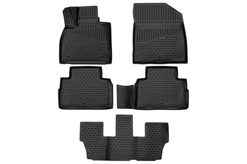 Коврики 3D в салон для HYUNDAI Palisade (I) 2018- Внед, 8мест, 5шт. (полиуретан)  AFM3DA58778210H