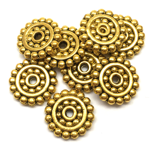 Бусины - спейсеры 13х2 мм, под золото