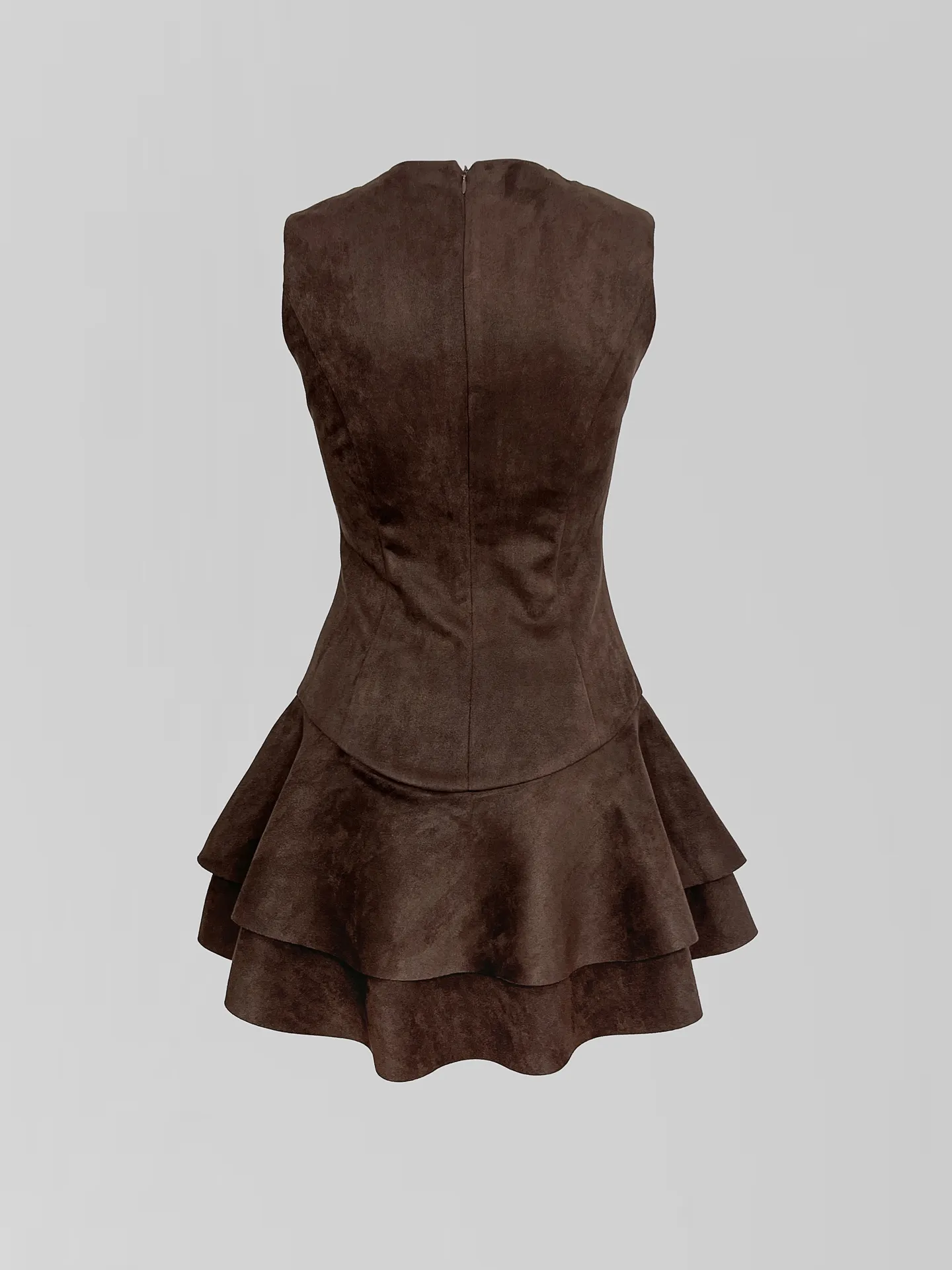 Комбинезон Agdali Brand 049 однотонный замшевый с пышной юбкой