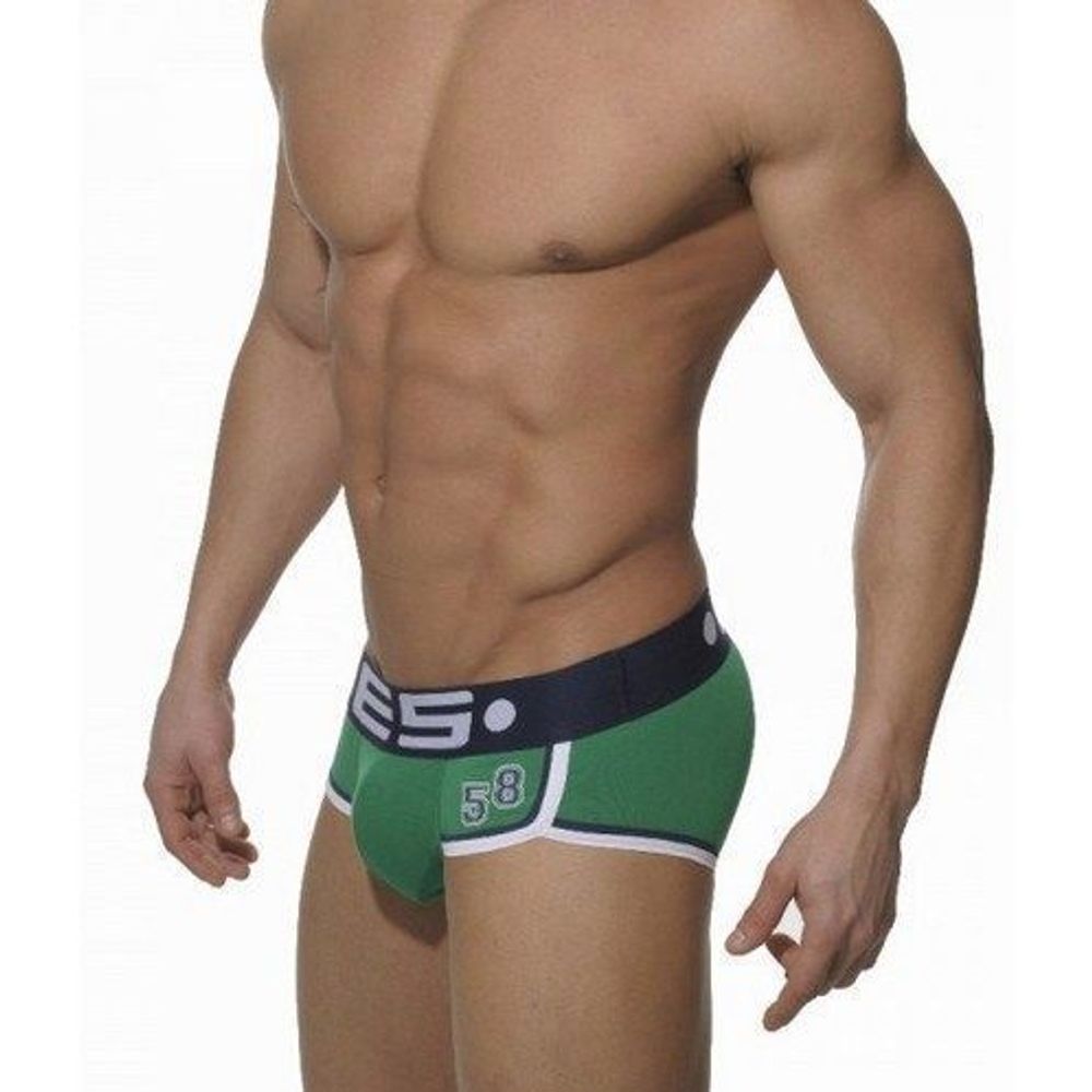 Мужские трусы хипсы зеленые с синим поясом ES Green 58 Brief