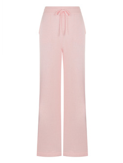 Комплект кардиган на молнии с капюшоном и брюки прямые из кашемира, розовый