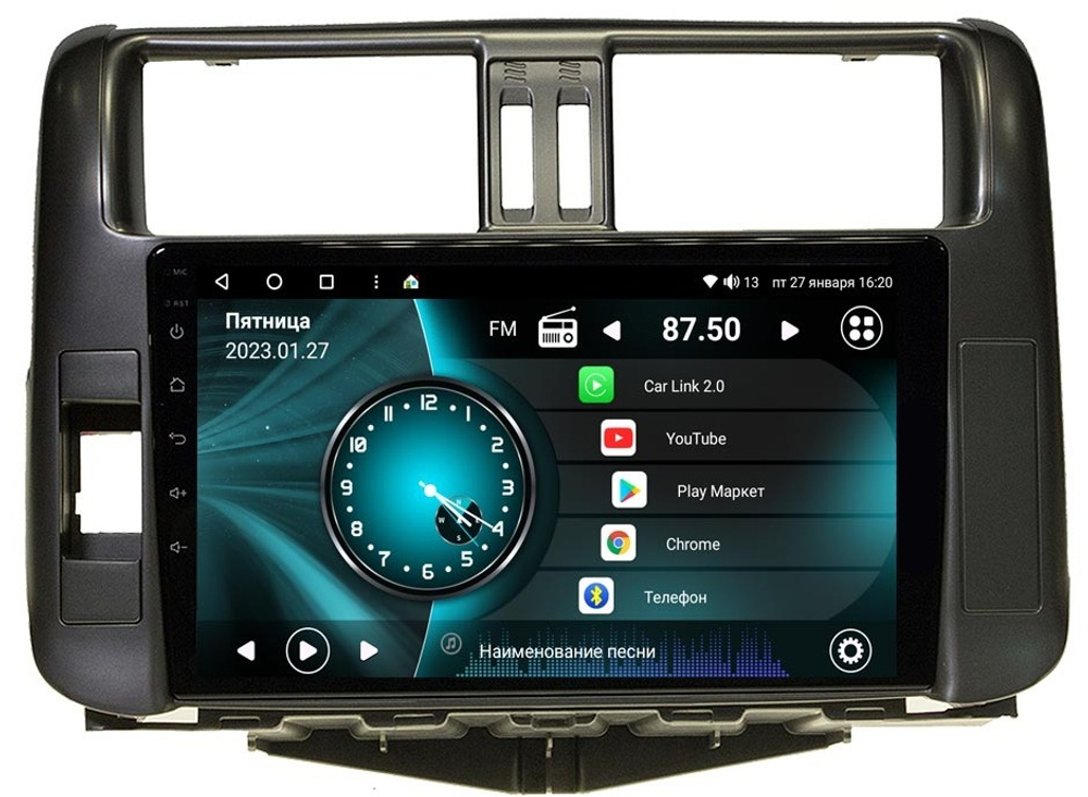 Магнитола для Toyota Land Cruiser Prado 150 2009-2013 (рамка черная)- Vaycar VA77-0065 на Android 13, 8-ядер, 2Гб-32Гб, 4G SIM-слот